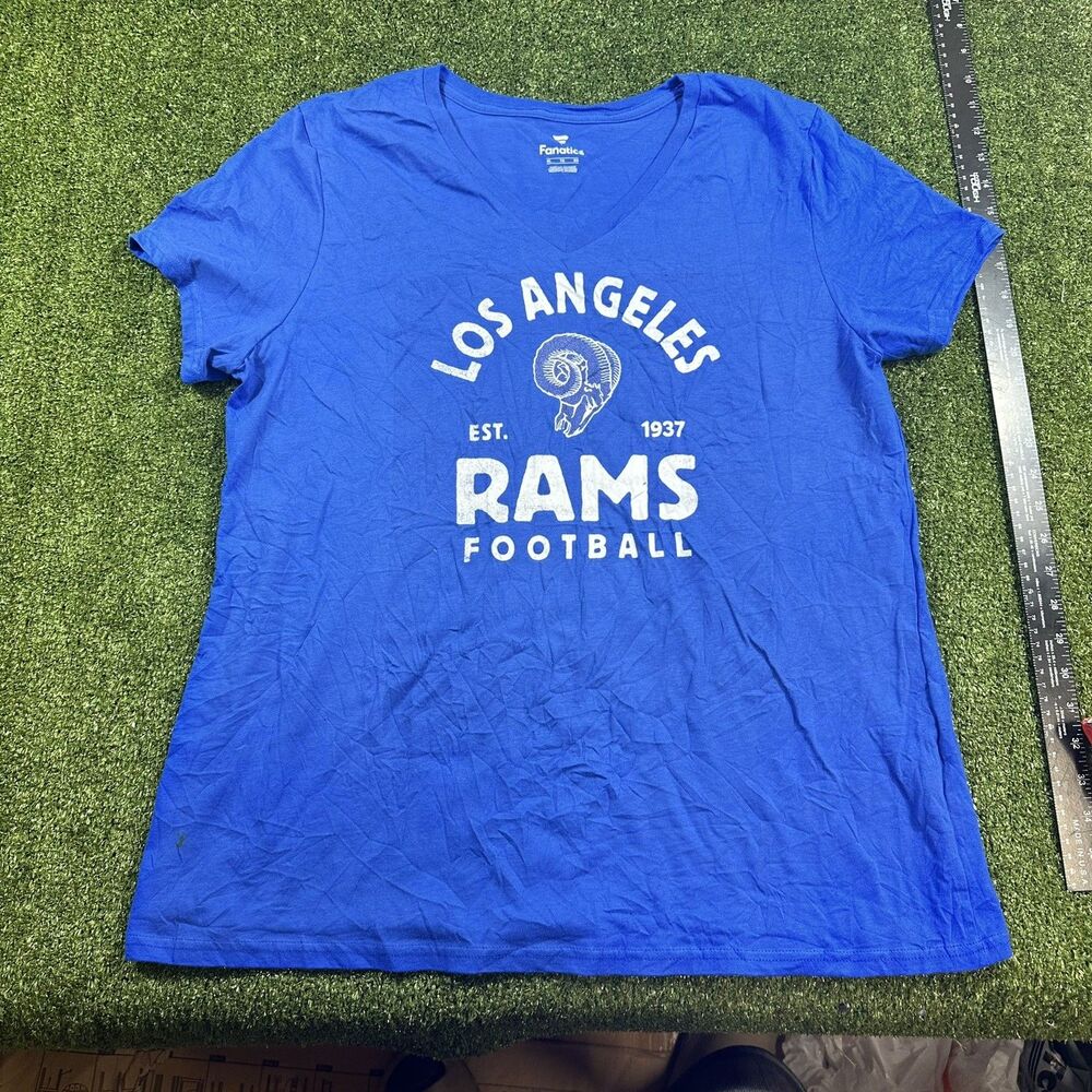 Fanatics Los Angeles Rams  V Neck T Shirt Women's XL NWOT NFL